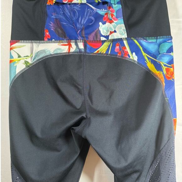 Athleta Tropical Precision Womens S Leggings Navy Floral Sheer Mesh Workout - Picture 9 of 11